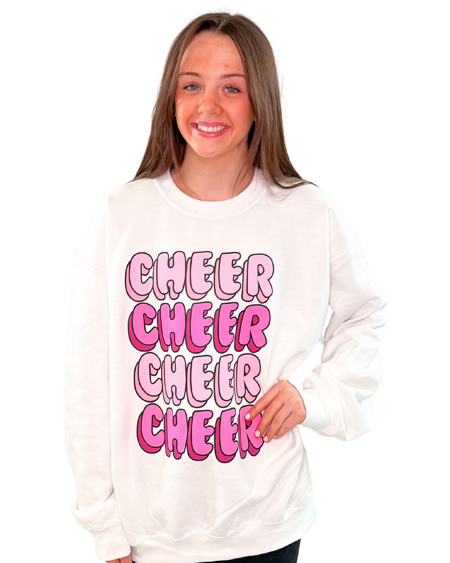 Cheer Quad Graphic Crewneck Sweatshirt