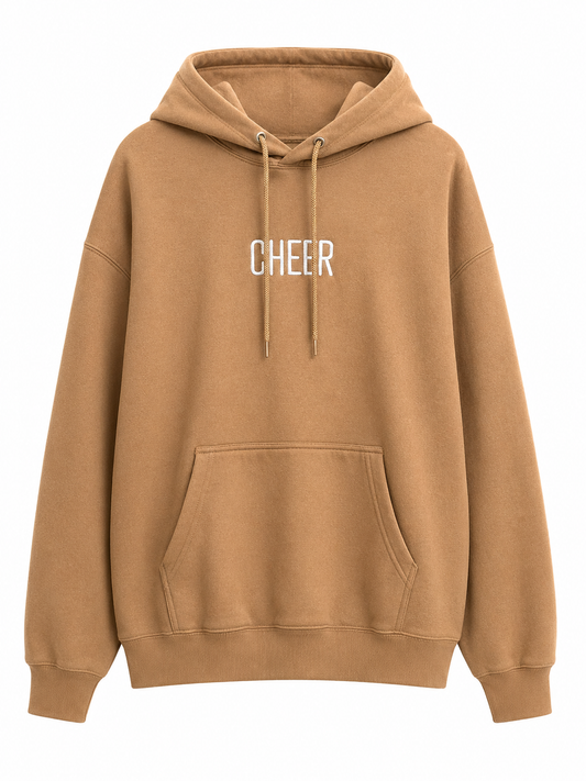 Brown Cheer Embroidered Hoodie